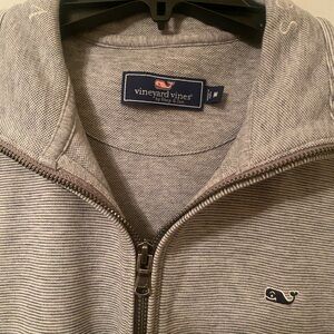Vineyard Vines Men's Zip-Up Sweater in Gray